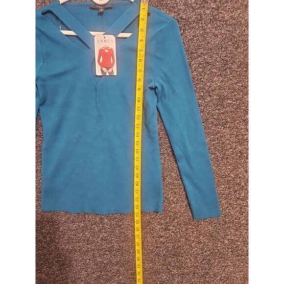 Cyrus Women's Intellect Turquoise Green Small S Cut-Out V N-Neck Top New NWT - Picture 6 of 12